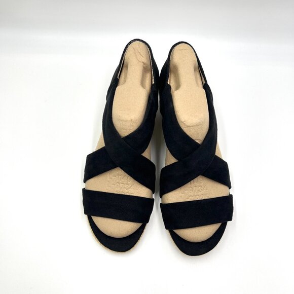 Lifestride Womens Size 6.5 Siesta Black Espadrilles Wedges Sandals Shoes - Picture 3 of 13